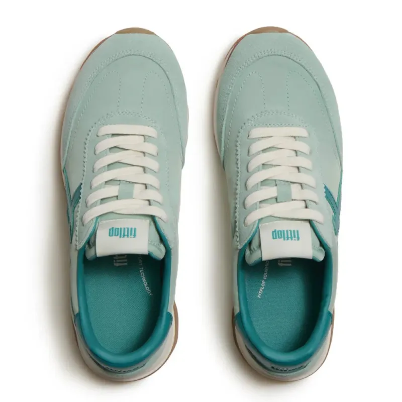 FITFLOP RETRO-Q FF FABRIC/SUEDE SNEAKERS MINT - Image 3