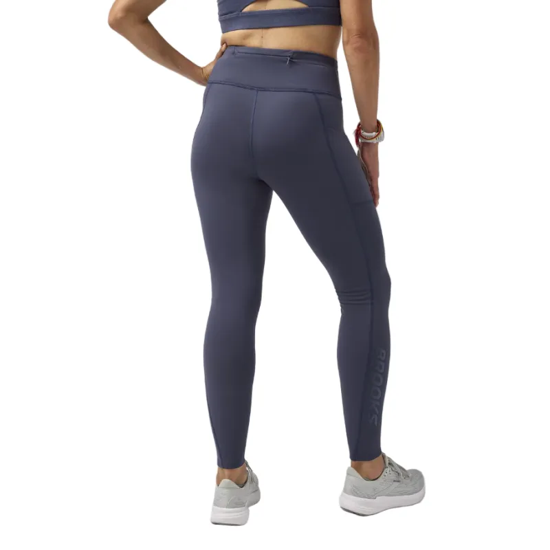 Brooks Womens Tights Momentum Thermal 2.0 Dk Nightshadow/Speed Logo - Image 3