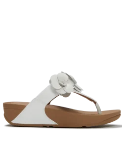FITFLOP LULU FLOWER TOE POST SANDALS URBAN WHITE
