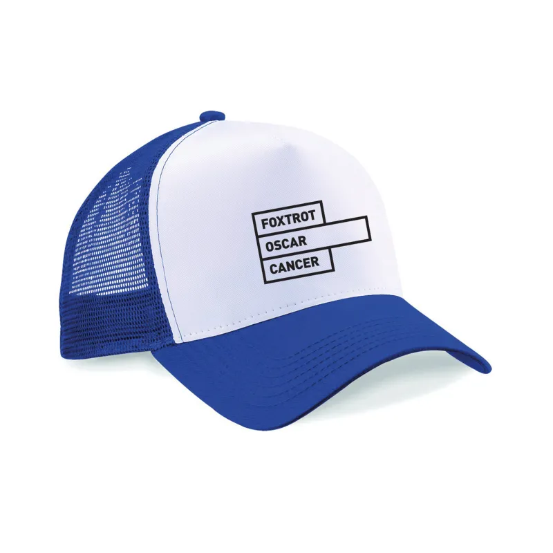 Foxtrot Oscar Snapback Trucker Cap: Royal/White