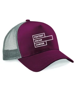 Foxtrot Oscar Snapback Trucker Cap: Burgundy/Grey