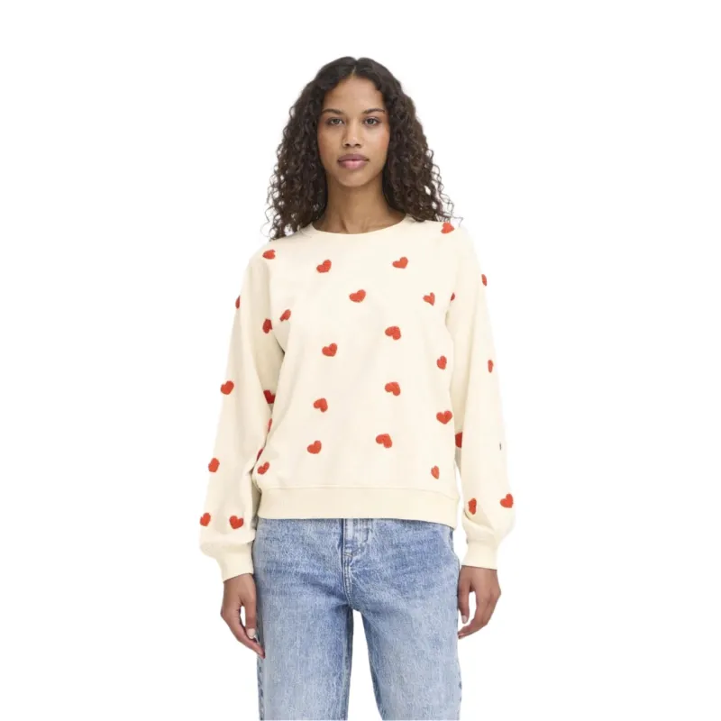 Ichi Womens Sweater Kasura Tangerine Heart