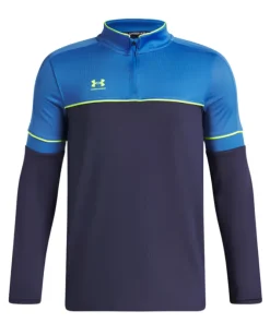 Under Armour Boys Top Challenger Training Quarter Zip Washed Navy/High Vis Yellow