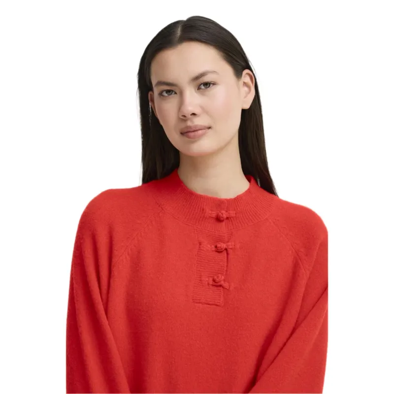 Ichi Womens Sweater Dasila LS Fiery Red - Image 3