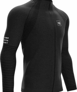 Compressport Seamless Full Zip Long Sleeve Mens Sweatshirt - Black