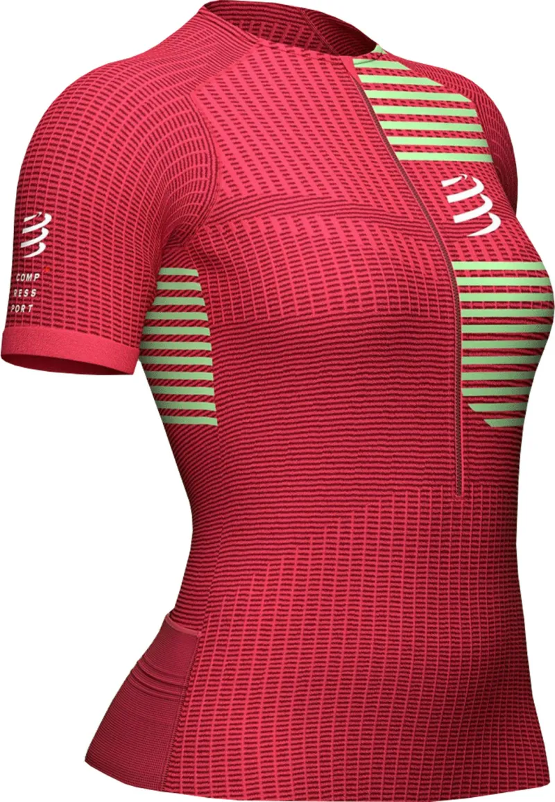 Compressport Tri Postural Short Sleeve Womens Cycling Jersey - Pink