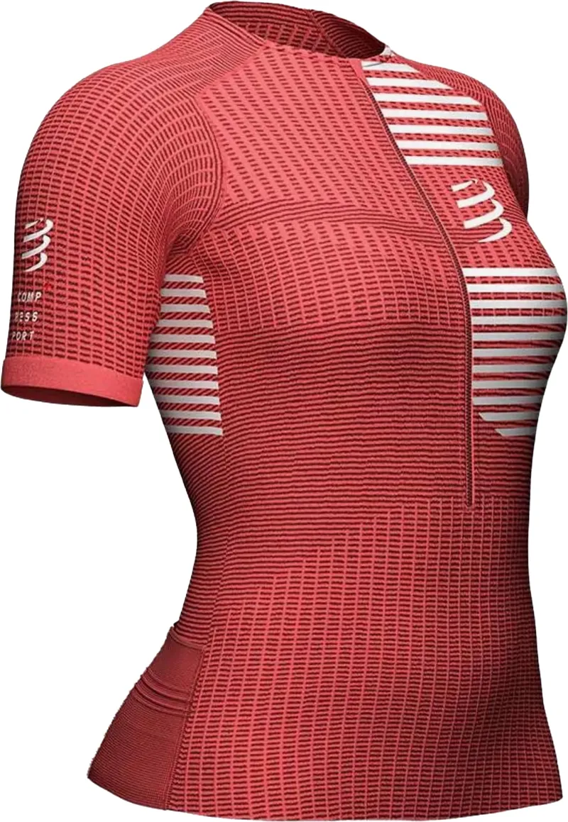Compressport Tri Postural Short Sleeve Womens Cycling Jersey - Pink