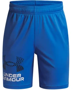 Under Armour Boys Shorts Tech Logo Blue Atlantis/Washed Navy/White