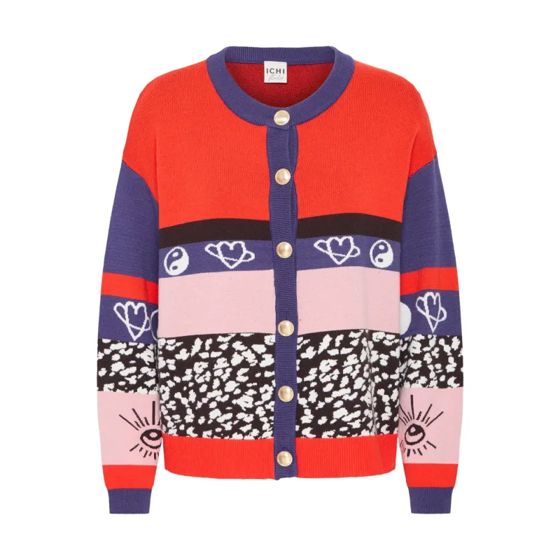 Ichi Womens Cardigan Boston Fiery Red