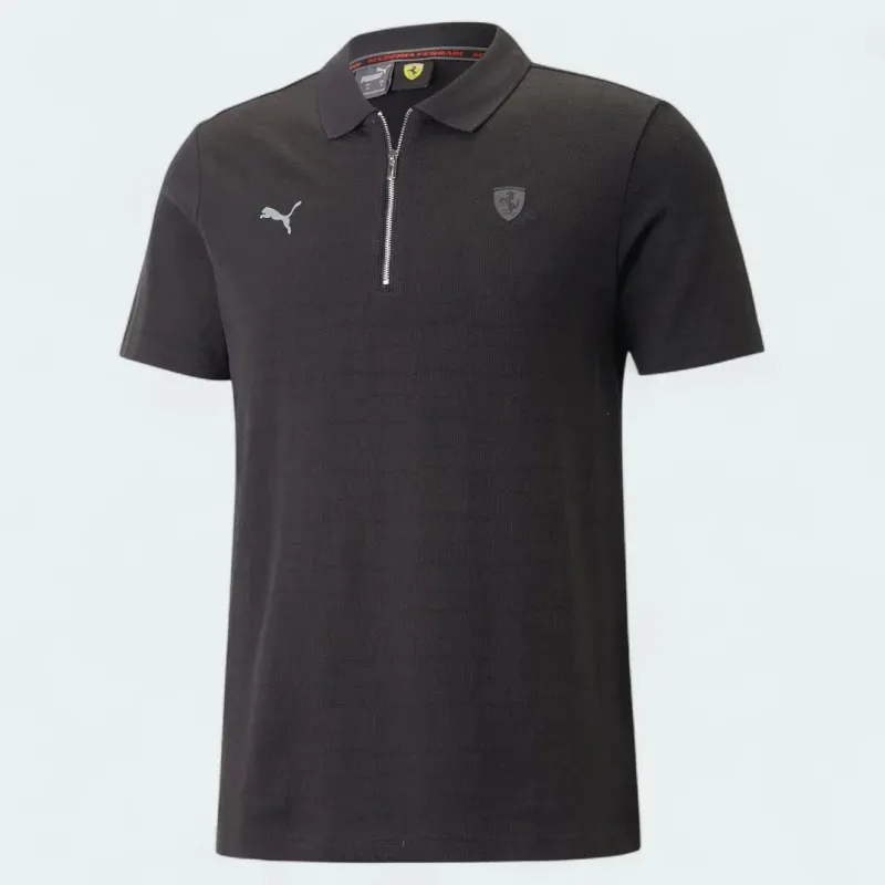 Puma x Ferrari Jacquard Polo Men's Black 538331 01 - Image 2