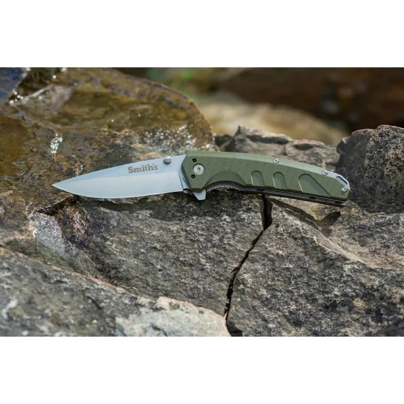 Smiths Satin Drop Point Blade - OD Green - Image 2