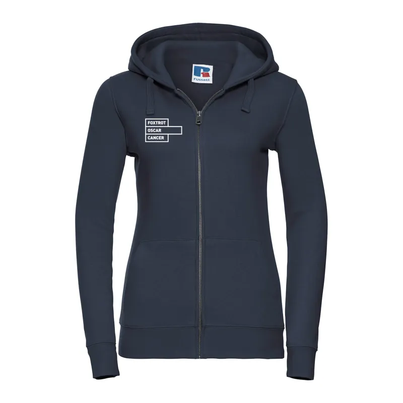 Foxtrot Oscar Womens Zipped Hoodie: Navy