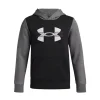 Under Armour Boys Hoodie Rival Fleece Black/Castlerock Light Heather/White