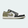 Air Jordan 1 Low Medium Olive Men's Leather Trainers 553558 092