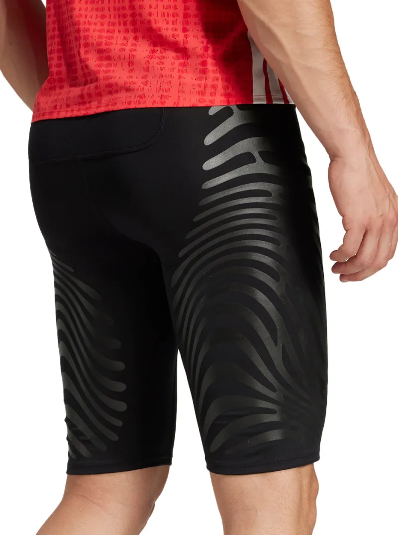adidas Adizero Control Mens Short Running Tights - Black - Image 2