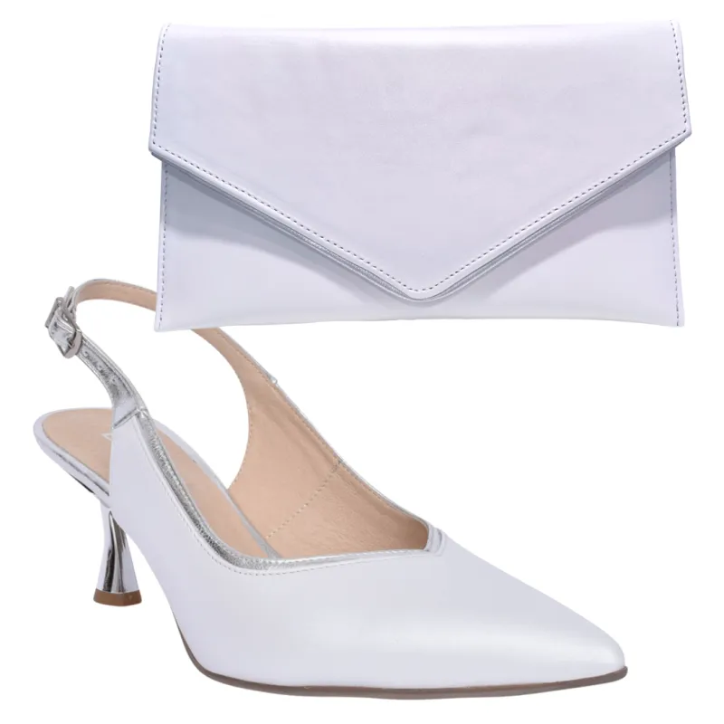 Emis Womens Clutch Bag T36 8414 White/Silver - Image 2