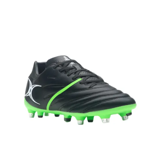 Gilbert Adults Rugby Boot Sidestep X20 Power 8S Black/Fluo Green