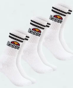 Ellesse Vulloni 3 Pack Sport Crew Socks White Men's