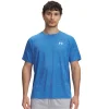 Under Armour Mens T-Shirt Tech Textured Downpour Blue Atlantis/White