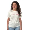 Ichi Womens T-Shirt Camino SS28 Cloud with Fiery Red