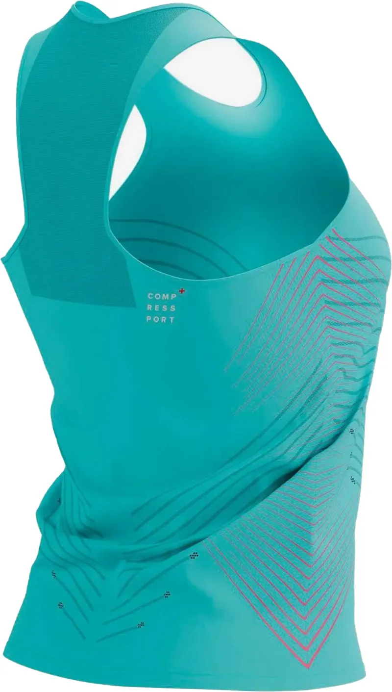 Compressport Performance Womens Running Vest Tank Top - Green - Image 2