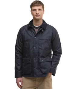 Barbour Mens Wax Jacket Ambleside Navy/Tartan