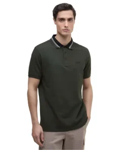 Barbour International Mens Polo Bruce Tipped Sage