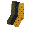 Barbour Mens Socks Pheasant 3 Pack Gift Set Forest Mist