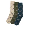 Barbour Mens Socks Pointer Dog 3 Pack Gift Set Forest Mist
