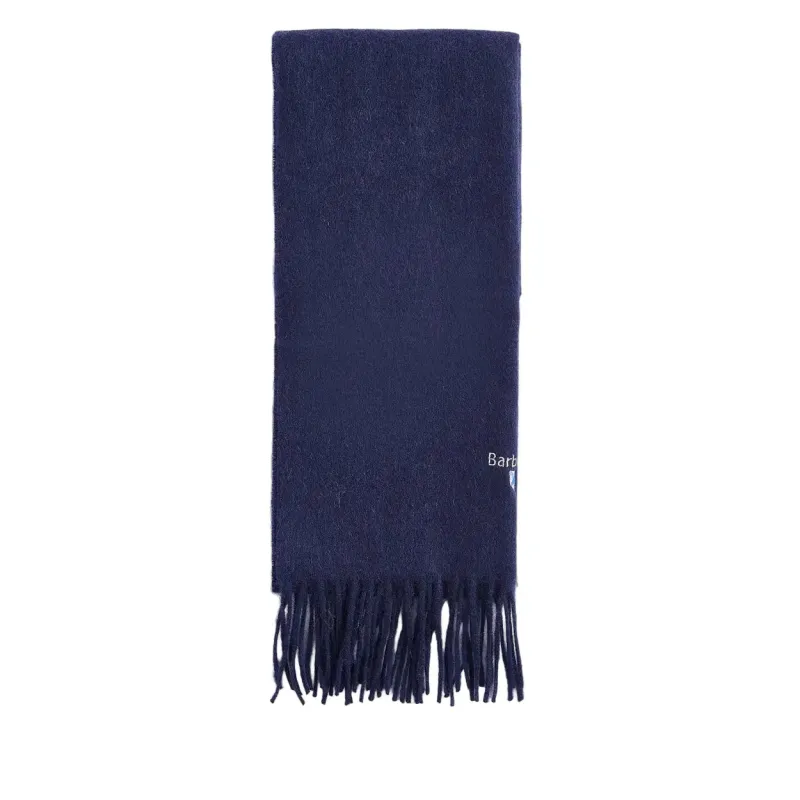 Barbour Unisex Scarf Plain Lambswool Navy - Image 2