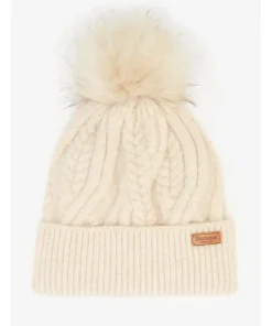 Barbour Womens Elsdon Beanie Hat Eggshell
