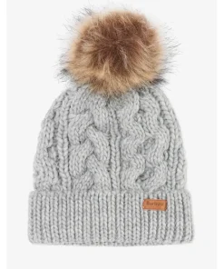 Barbour Womens Penshaw Beanie Hat Light Grey