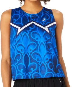 Asics Nation Womens Running Vest Tank Top - Blue