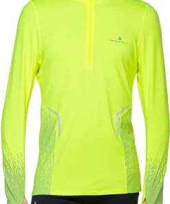 Ronhill Tech Reflect Half Zip Long Sleeve Mens Running Top - Yellow
