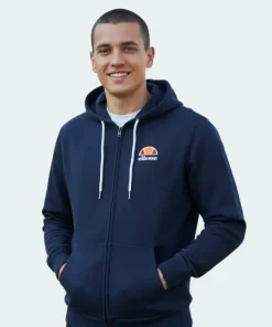 Ellesse Miletto Hoodie Men's Full Zip Fleece Jacket Navy