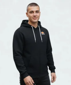 Ellesse Miletto Hoodie Men's Full Zip Fleece Jacket Black