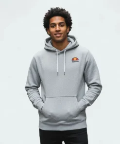Ellesse Toce Hoodie Men's Overhead Fleece Sweat Light Grey