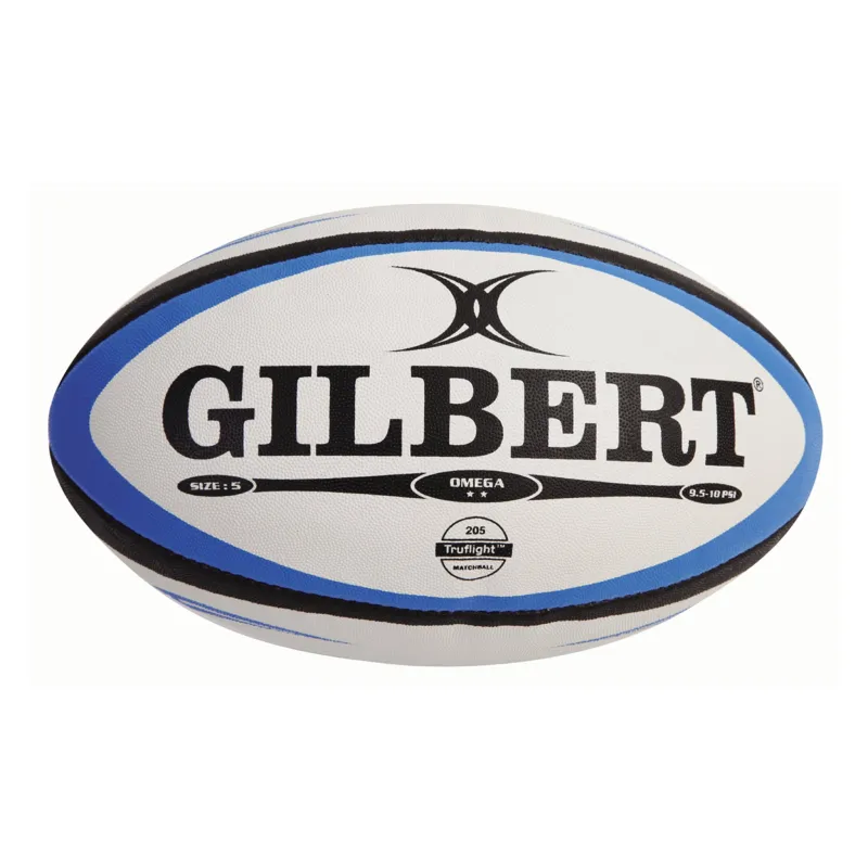 Gilbert Omega Match Rugby Ball: Blue/Black - Image 2