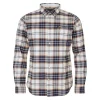Barbour Mens Shirt Portdown Tailored Checked Ecru
