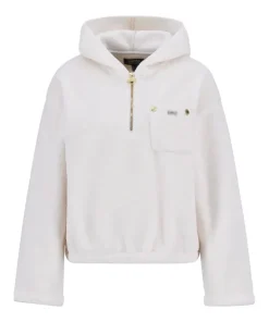Barbour International Womens Hoodie Lola Fleece Off White