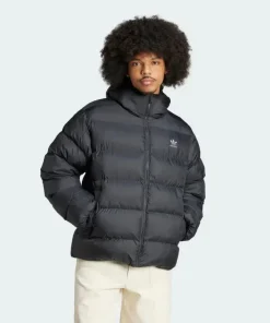 Adidas Originals Men's Tonal Hooded Puffer Jacket Black IY3396