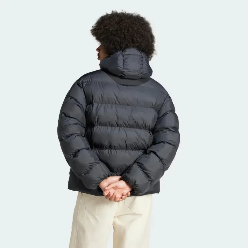 Adidas Originals Men's Tonal Hooded Puffer Jacket Black IY3396 - Image 2