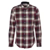Barbour Mens Shirt Crossfell Tailored Checked Merlot