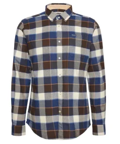 Barbour Mens Shirt Valley Tailored Checked Ecru