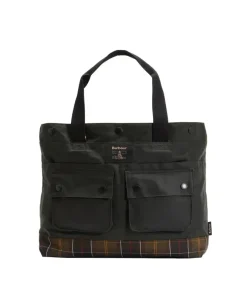 Barbour Unisex Wax Tote Bag Field Sage/Classic