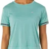 Asics Race Cropped Short Sleeve Womens Running Top - Green