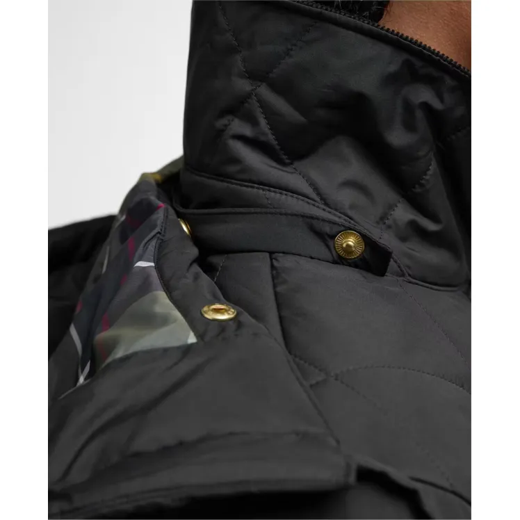 Barbour Womens Jacket Quilted Meredith Black/Classic Tartan - Image 3