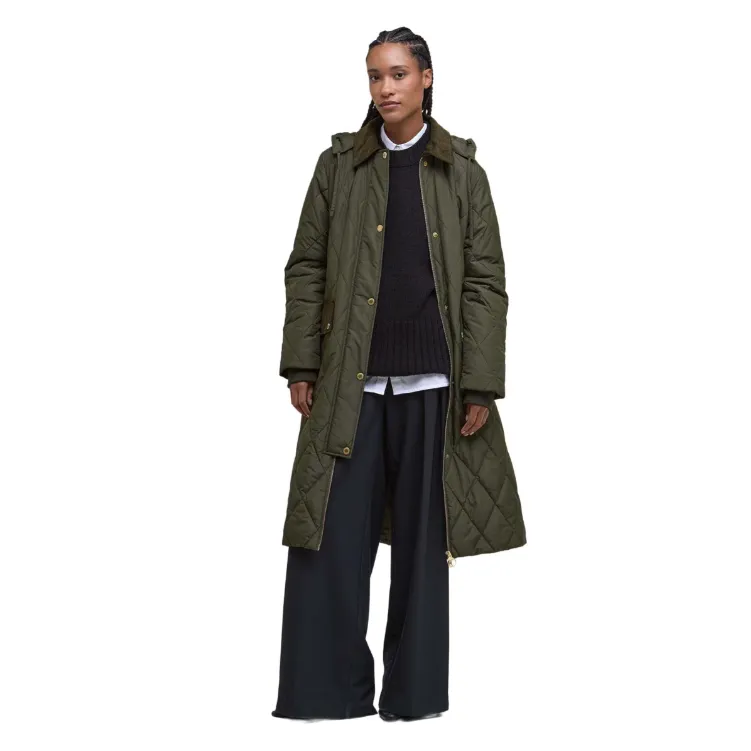 Barbour Womens Jacket Quilted Meredith Olive/Ancient Tartan