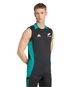 Adidas Mens All Blacks 25/26 Singlet All Black/Pure Teal
