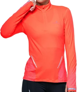 Ronhill Tech Reflect Half Zip Long Sleeve Womens Running Top - Pink